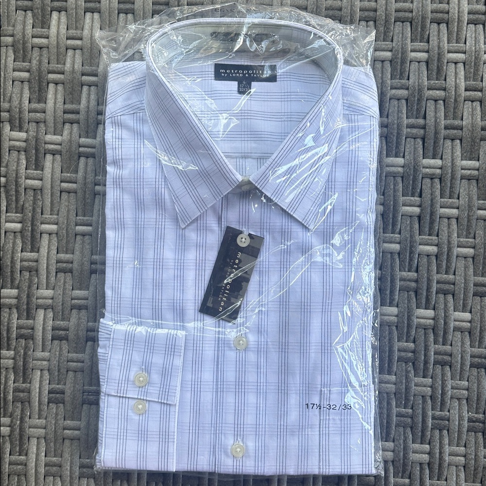 Mens metropolitan by Lord and Taylor white windowpane checked shirt.